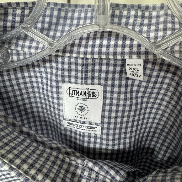 Gitman Brothers White & Gray Patterned Long Sleeve Button Up Dress Shirt XXL - Picture 3 of 4